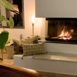 Ikat style ottoman cushion cover beige / havana ocher - 30 x 50