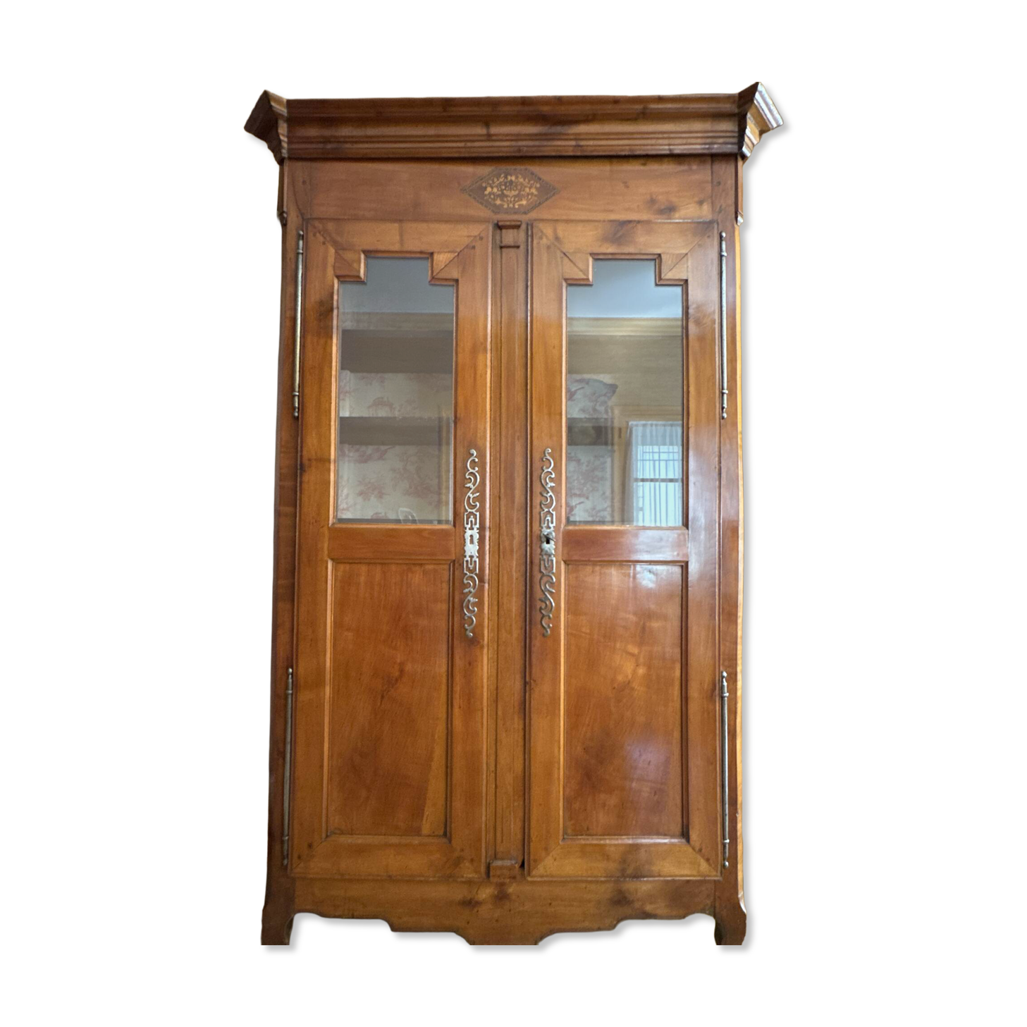 Walnut wardrobe in Louis XV Louis XVI transitional style