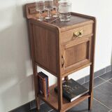 Art Deco style bedside table in solid oak, 1930s