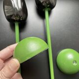 2 designer porcelain candlesticks "Tulip" - Taitu Milano - Rare vintage