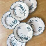 6 old iron earth soup plates from Sarreguemines
