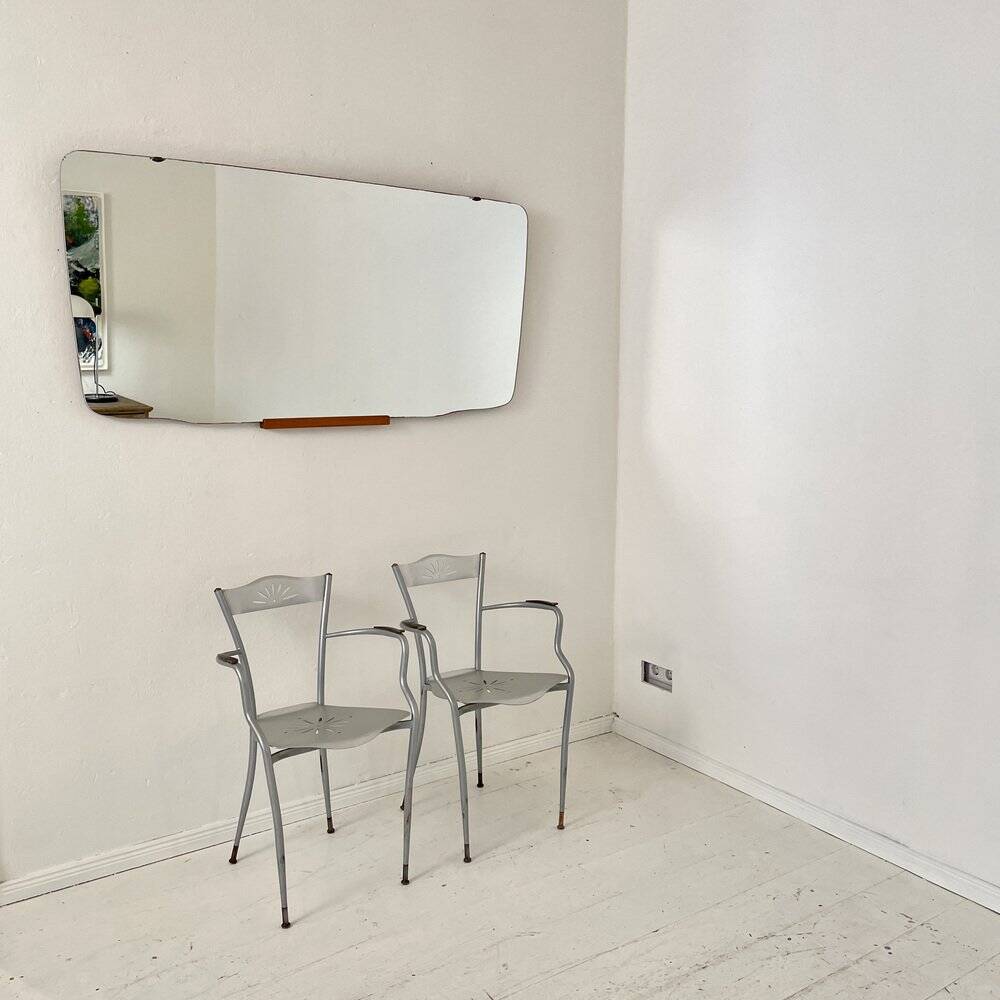 Set of French Armchairs in Metal and Copper, 1980s