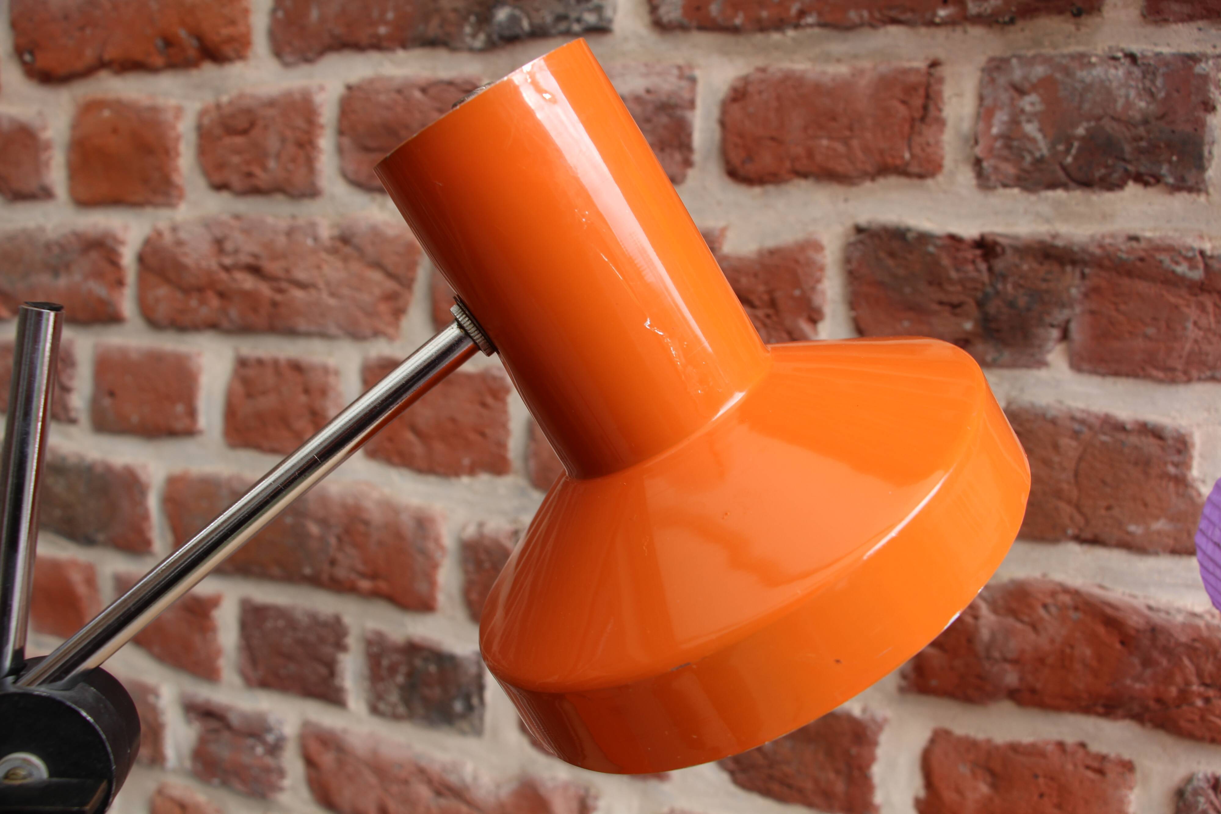 70's orange swing desk lamp