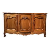 Louis XV style sideboard, 3 doors with lock, glass top.