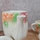 Adorable little vintage tea set in coloured earthenware.