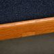 Scandinavian Daybed in Oak and dark Blue bouclé fabric with Leather accents
