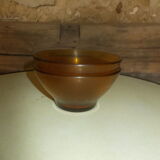 2 bowls in yellow amber glass, Vereco, vintage