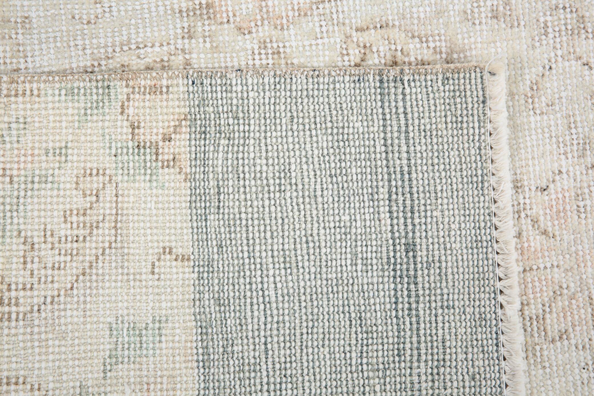 3x11 Rugs For Hallway Beige & Blue Vintage Runner Rug, 82x338Cm