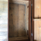 Ancient wooden and faux leather trunk