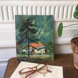 Oil Mountain Landscape 50s