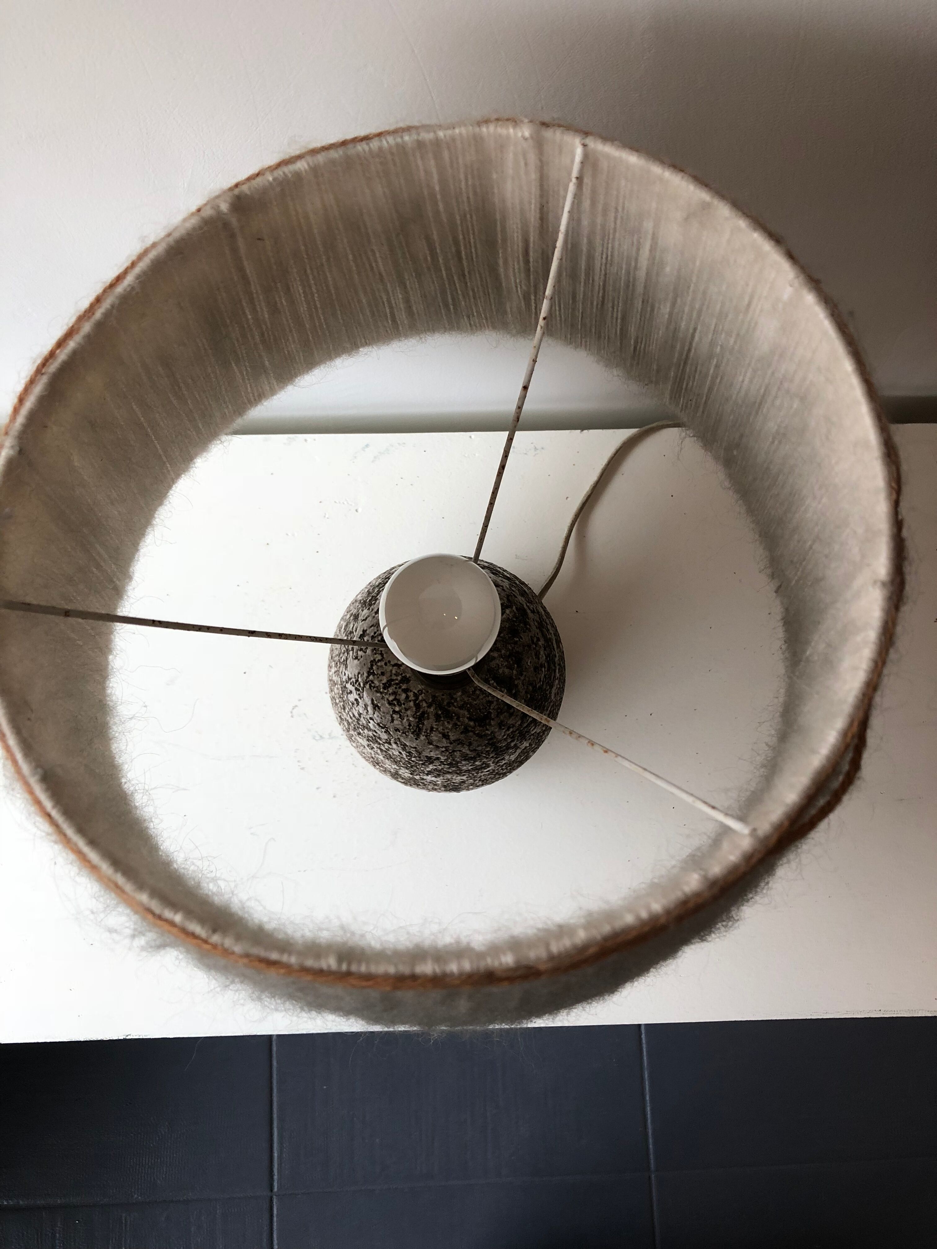 Lamp Lampshade in wool vintage ceramic