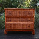Chest of drawers Rattan prestige by Maugrion for Roche Bobois
