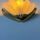 Vintage wall lamp, brass and sandblasted glass, France 1960