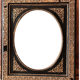 Black and gilded ebonite frame, wood and plaster 19th century