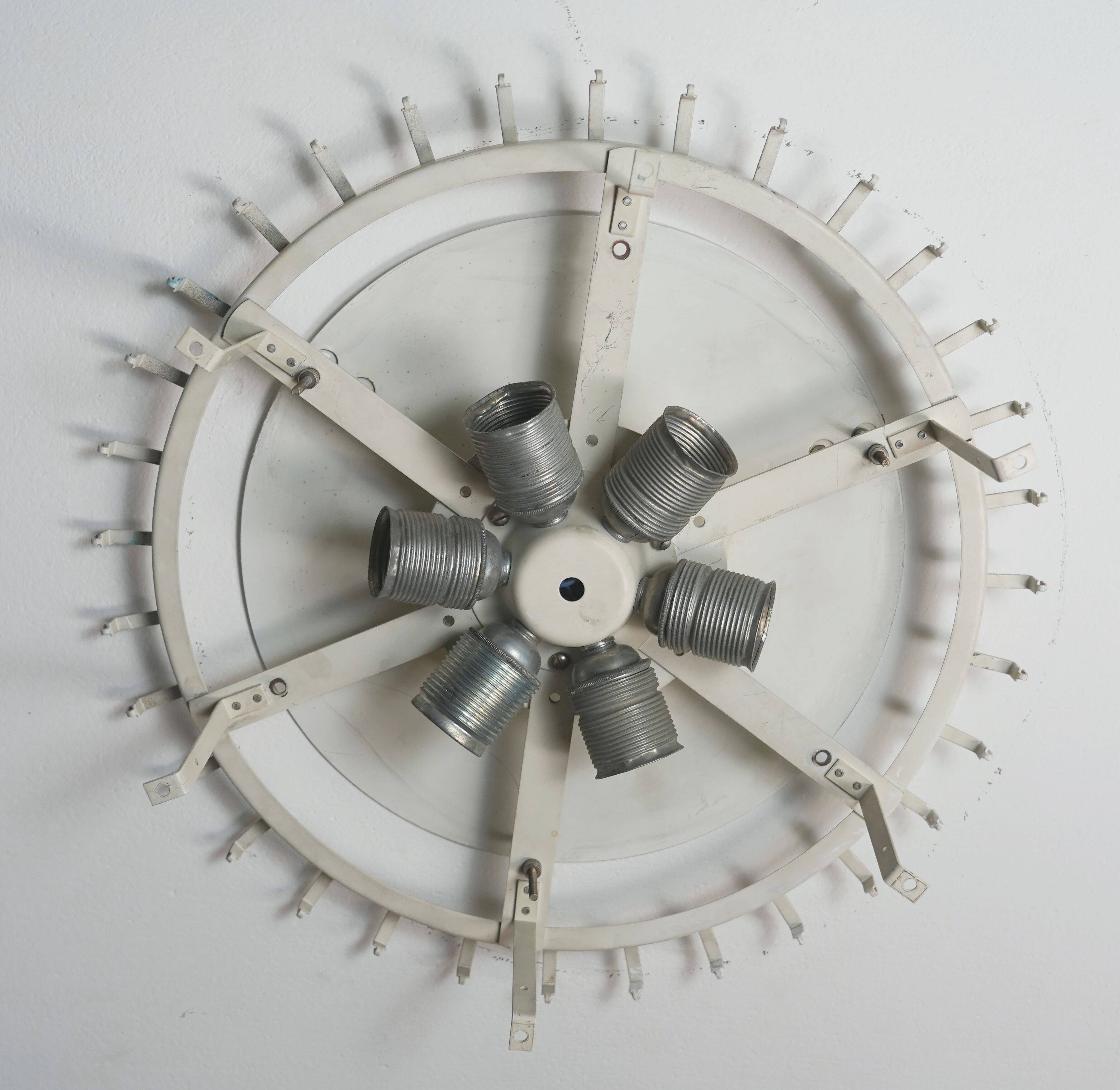 60's mid century doria ice glass light ceiling fixture with 32 glass tubes