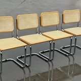 Set of 4 chairs model Cesca B32 designed by Marcel Breuer design