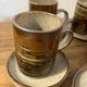 Set of 5 mugs / 2 mocha mugs in stoneware