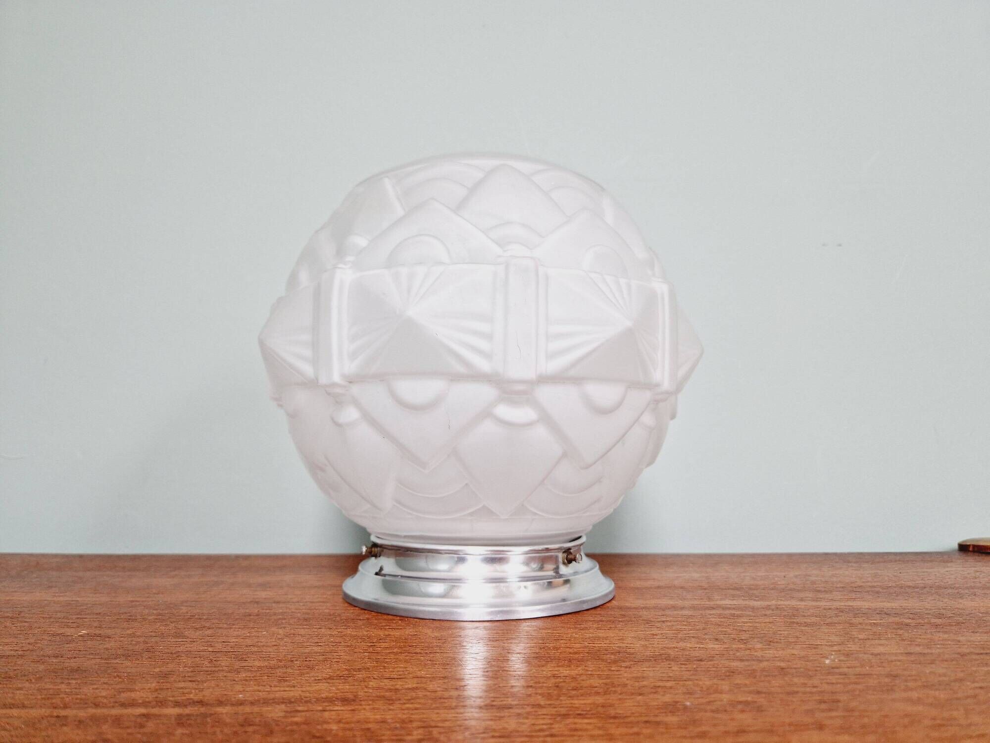 Art Deco satin glass ceiling light, 1920s-30s