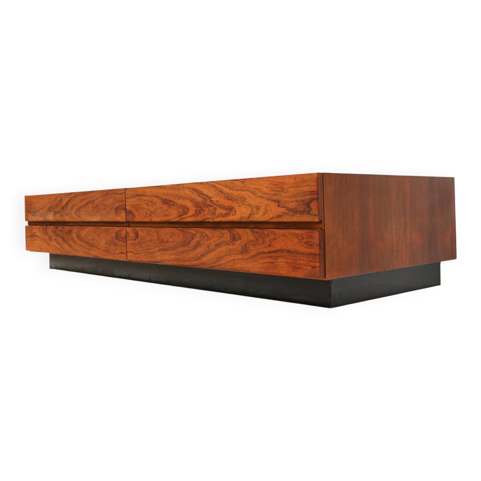 Vintage rosewood low sideboard / lowboard with drawers made in the 60s