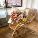 Antique square handmade crochet cushion with floral decoration c