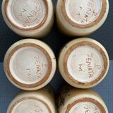 Lot of 6 enamelled terracotta pots - Moroccan pottery