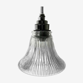 Lampe baladeuse vintage en verre holophane