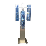 Veca Fontana Arte Italy Blue Vintage 70s Chandelier Transformed Lamp