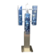 Veca Fontana Arte Italy Blue Vintage 70s Chandelier Transformed Lamp