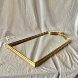 Ancien miroir Deknudt en résine dorée - 70 x 34 cm