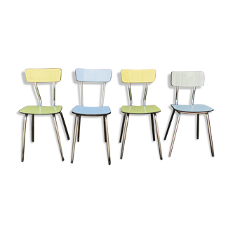 Lot de 4 chaises en formica dépareillées
