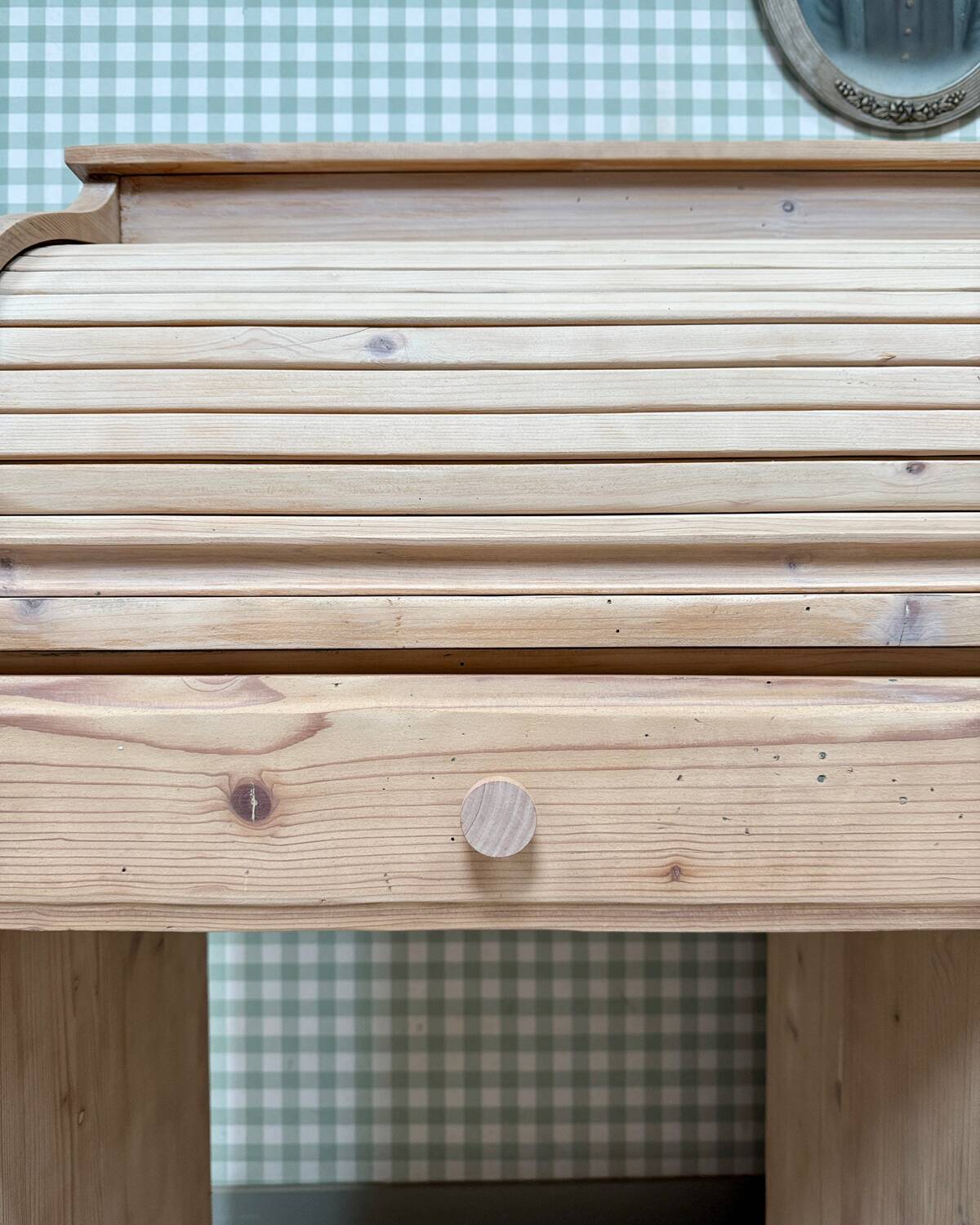 Bureau à rideau vintage, rénové