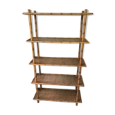 Rattan shelf and bamboo vintage year 50