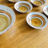 Salad bowl and 6 ceramic cups from Gien