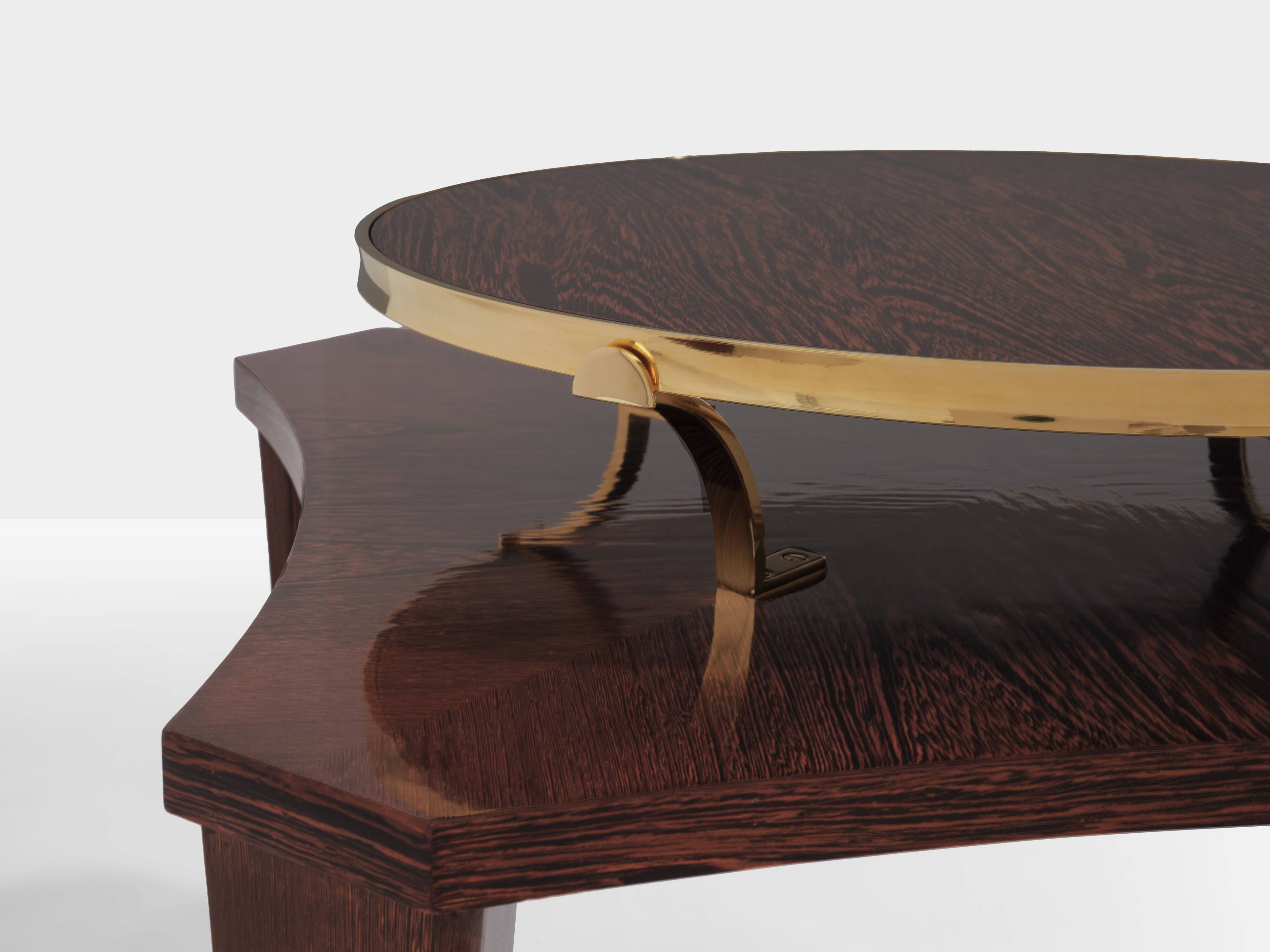 Alberto Pinto paire de tables d’appoint wengé et laiton 1990