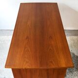 Freestanding teak desk, Denmark 60s/70s, vntg, mid-c modern