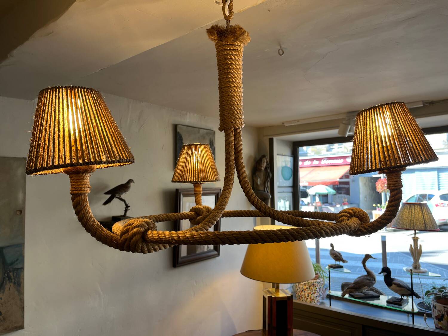 Cord chandelier 1970 Berthes Glasser