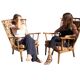Paire fauteuils éventail esprit scandinave Baumann