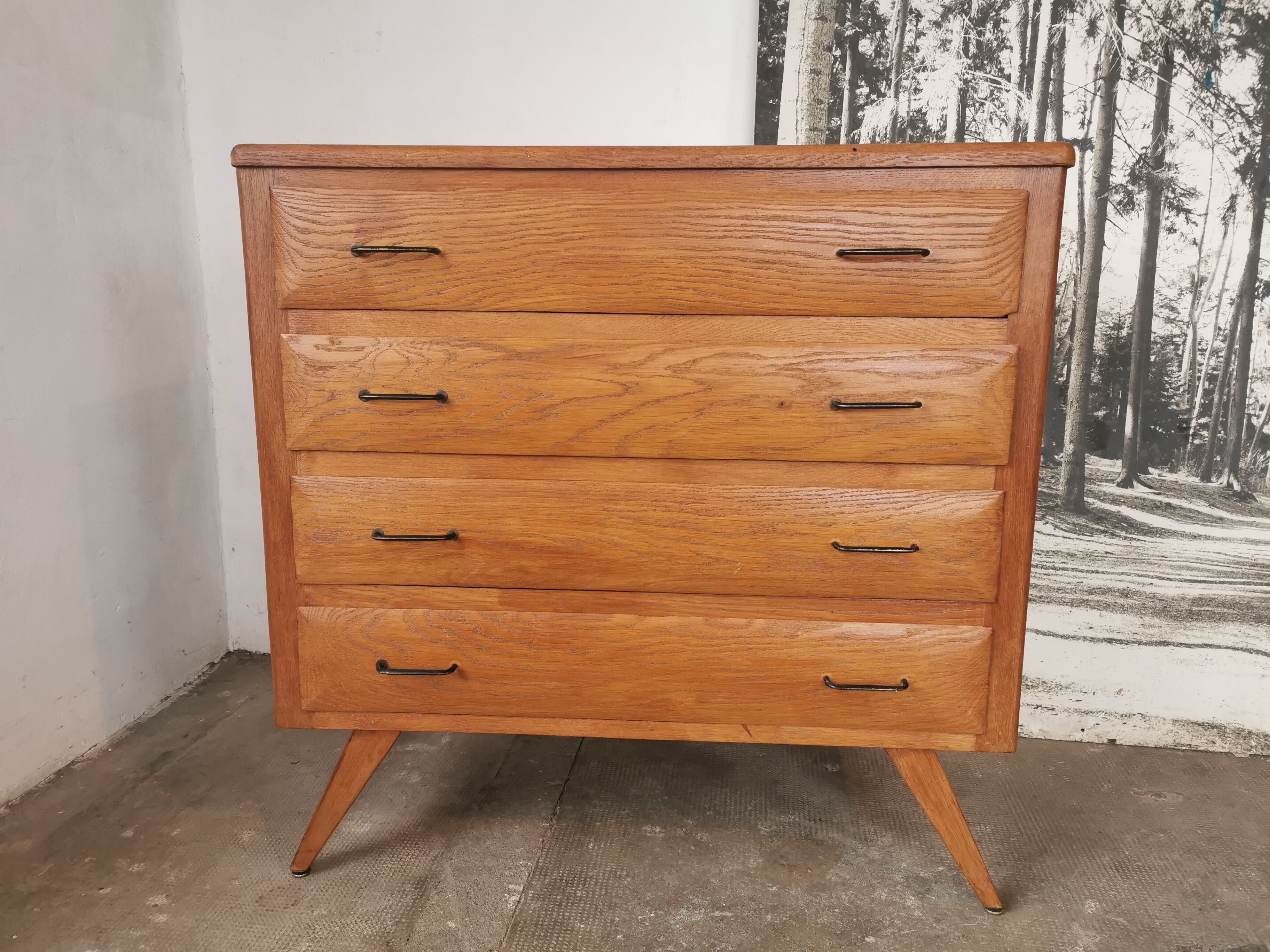 50's chest of drawers, compass feet