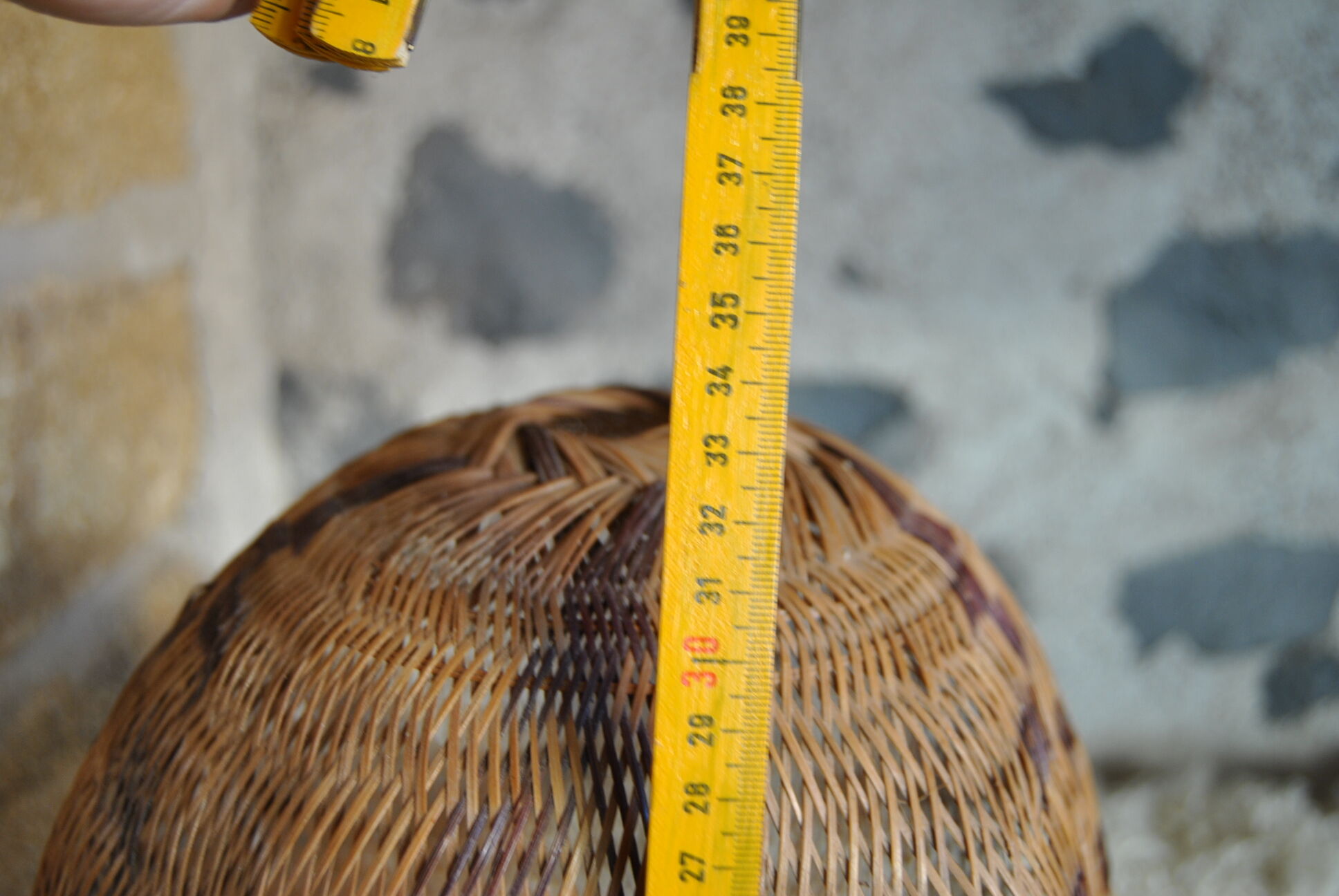 Braided raffia lampshade - Vintage authentic 70s