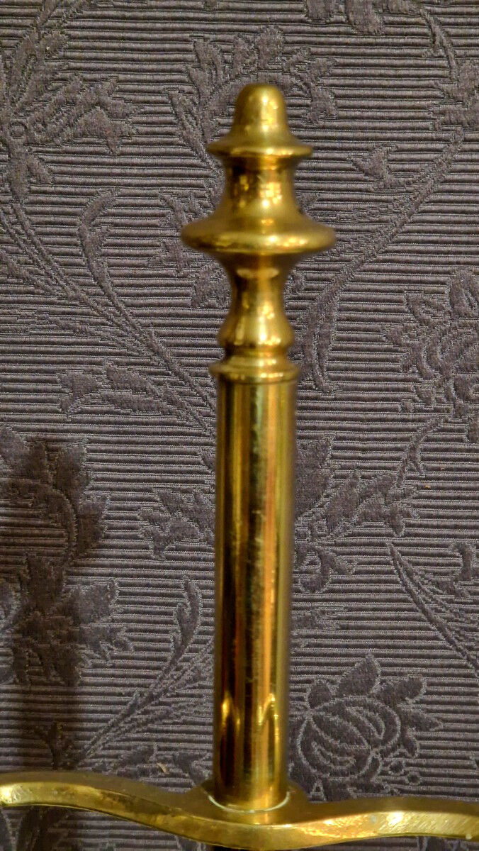 19th century brass fireplace set