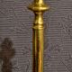 19th-century brass fireplace tool set