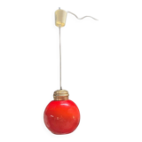 Hanging globe in red opaline glass, 1970s