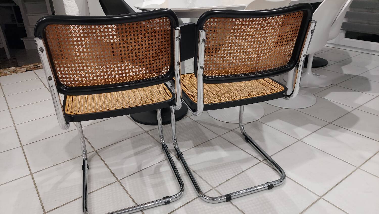 Suite de 6 chaises modèle Cesca B32 par Marcel Breuer vintage 1993