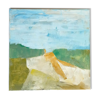 Modern painting - abstract Mediterranean landscape