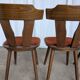 Vintage Tyrolean Dining Chairs: Set of 4, Red Fabric Seat, 1970s