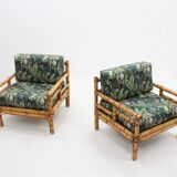 Vintage rattan armchairs Vivai del Sud 1970s , set of 2