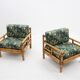 Vintage rattan armchairs Vivai del Sud 1970s , set of 2