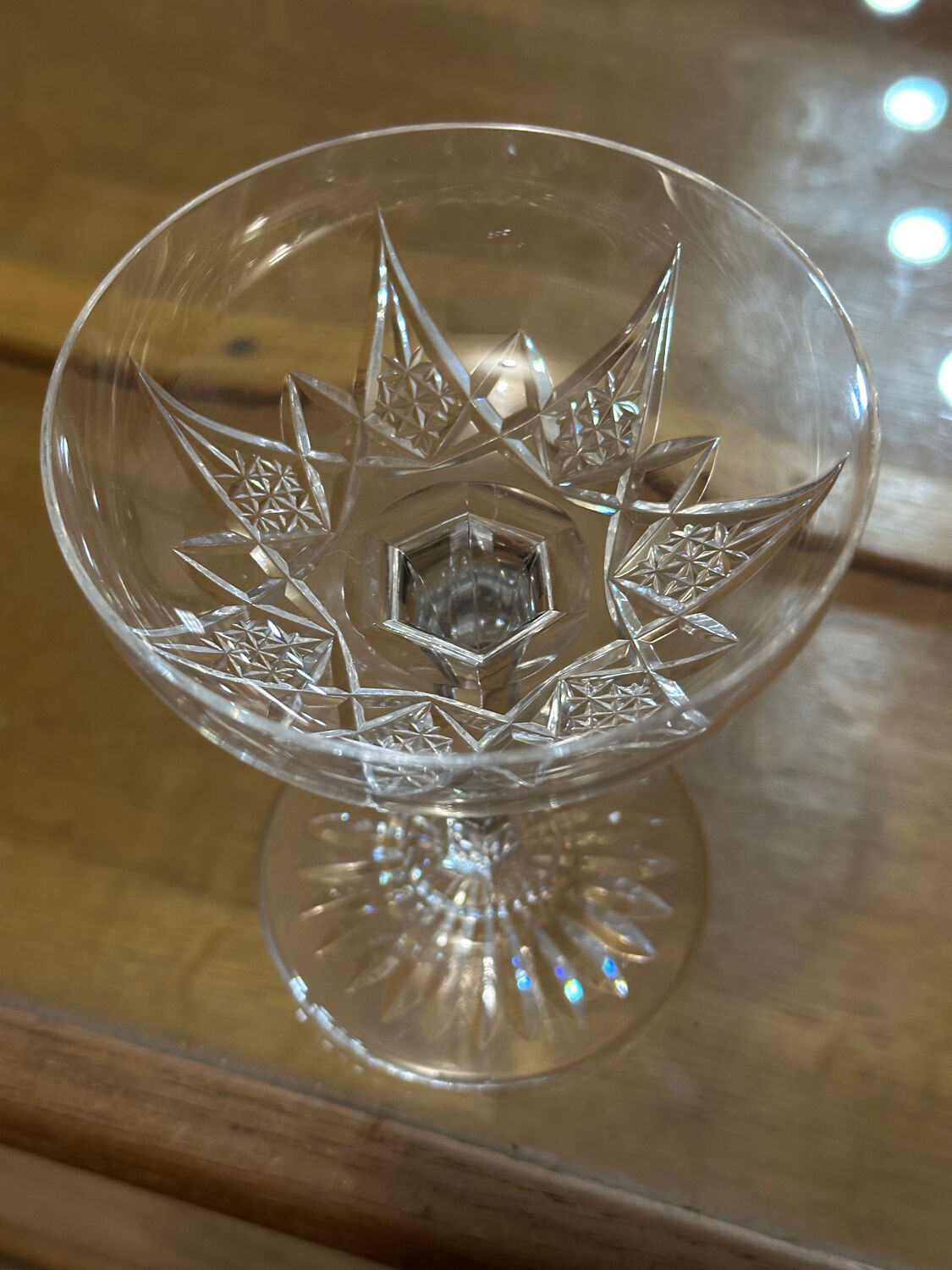 20 Crystal Champagne Coupes by Baccarat, Éperon model, before 1936.