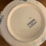 Soupière ravier and dish old blue porcelain Sarreguemines model Groseilles