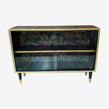 Display case, 1970s Poland, renovated. Black and gold.